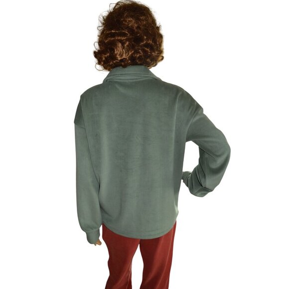 Mondetta Ladies Corduroy Fleece Pullover Sage Green Size Large Fall Loungewear - Picture 6 of 9